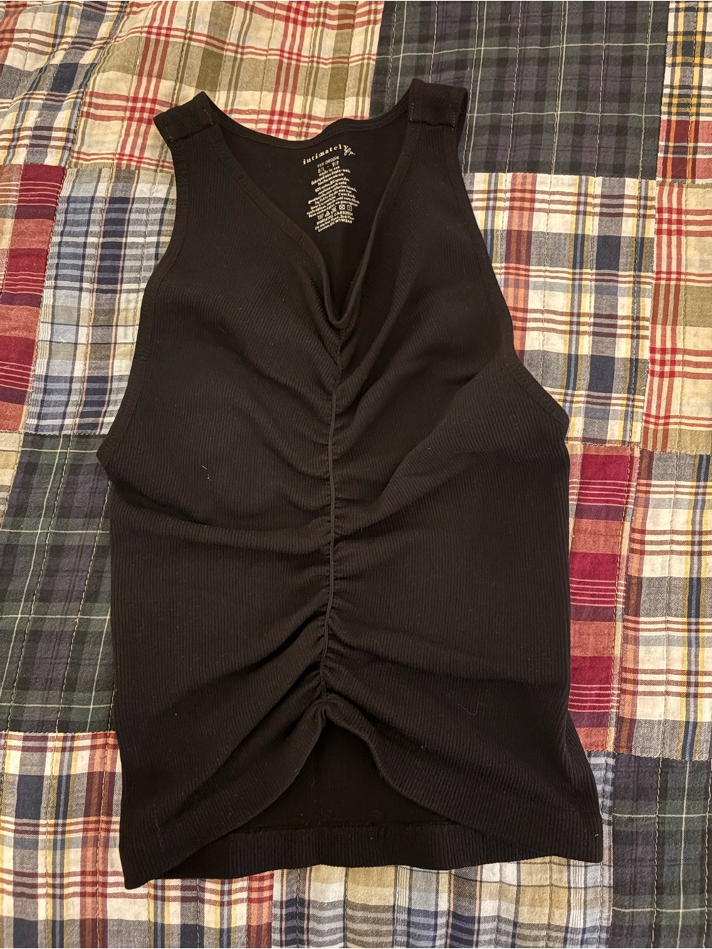 Free People xs/s Black Ruched Tank